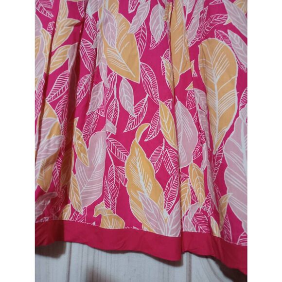 I.E Relaxed Skirt Ladies 8 Pink Tropical Knee Length - Picture 3 of 8